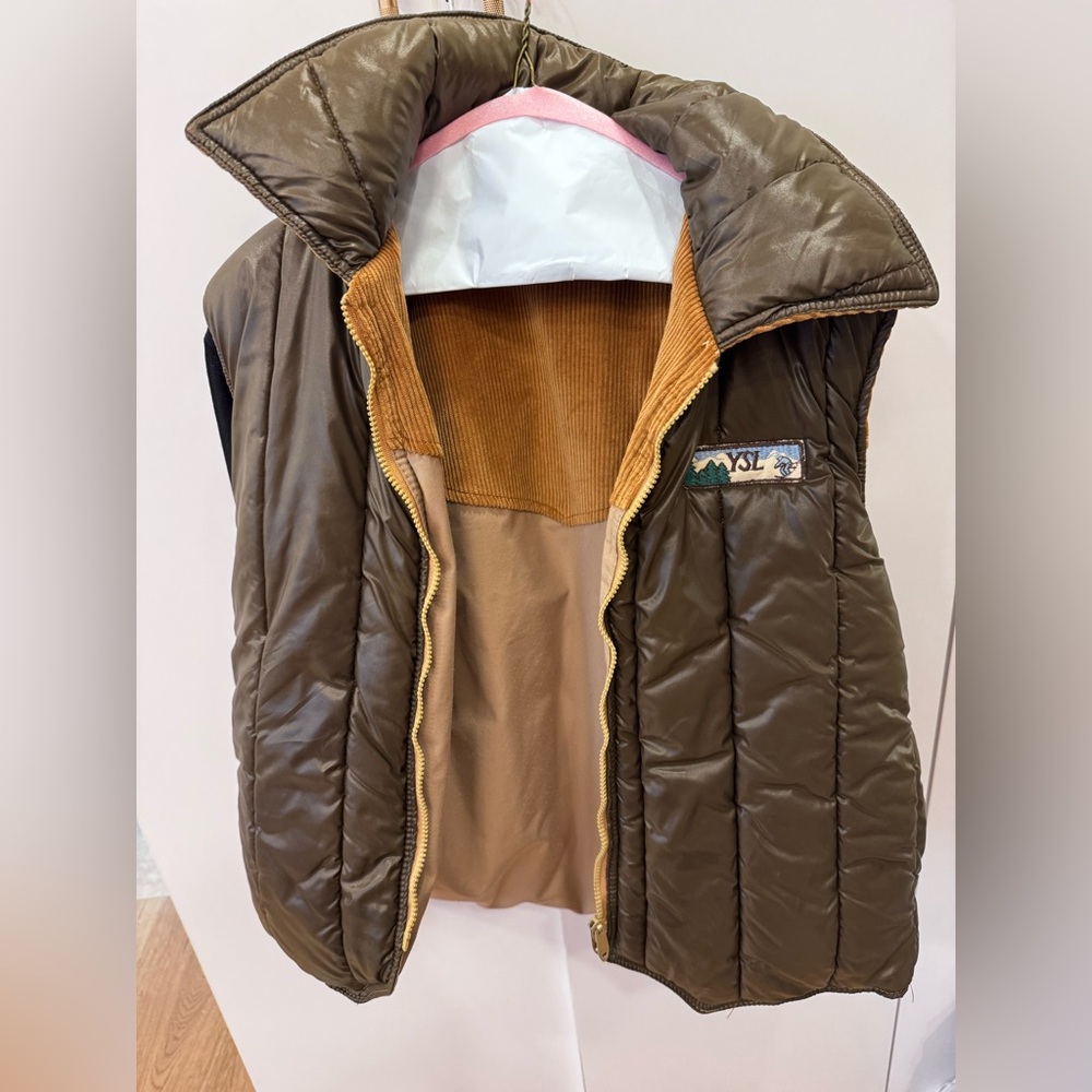 Yves Saint Laurent VINTAGE reversible brown Quilted ski vest vintage